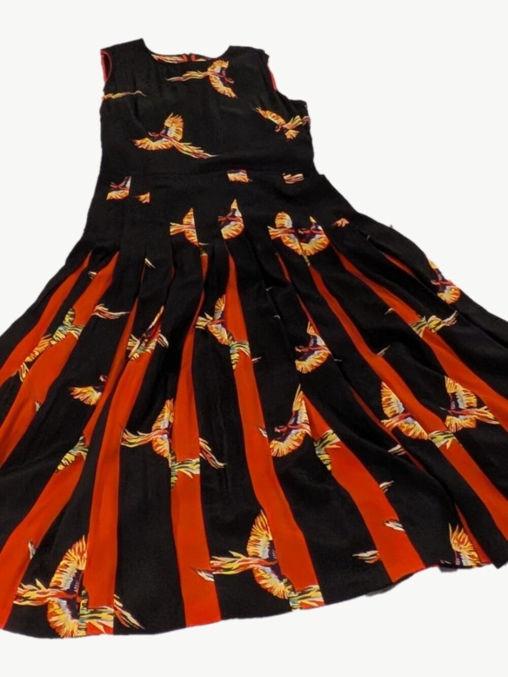DVF Diane von Furstenberg Talita Silk Pleated Midi Dress Phoenix Size 4